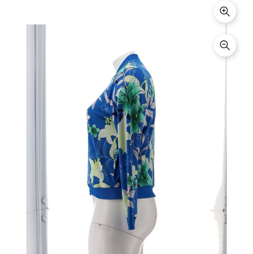 Iman Reversible Stretch Knit Bomber Jacket - image 2